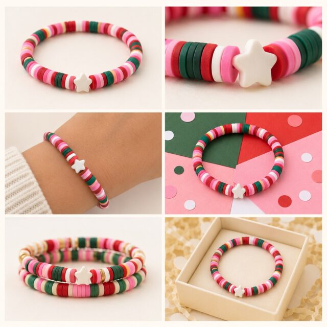 Jingle Sprinkle bracelet shown in six colorful styled scenes